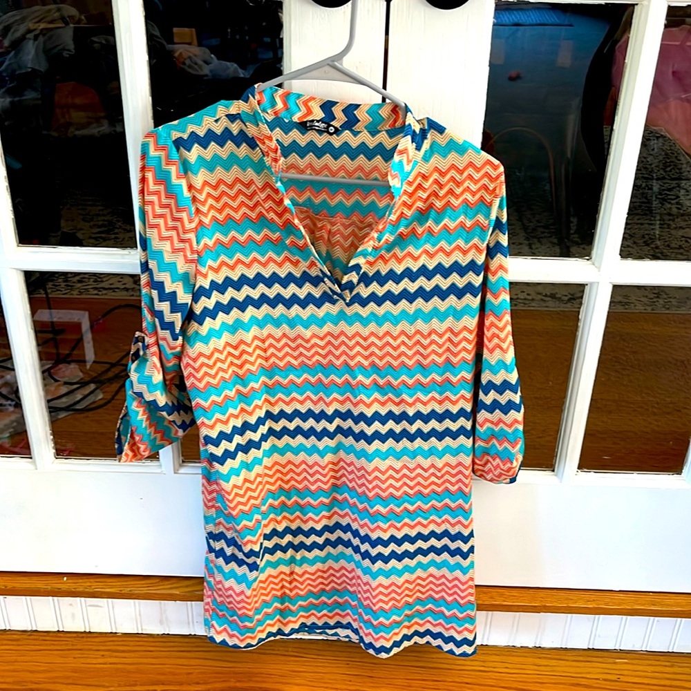 Indulge quarter sleeve quarter length  v neck dress